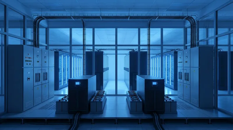 Electrical and backup-power equipment in a data-centre plant room